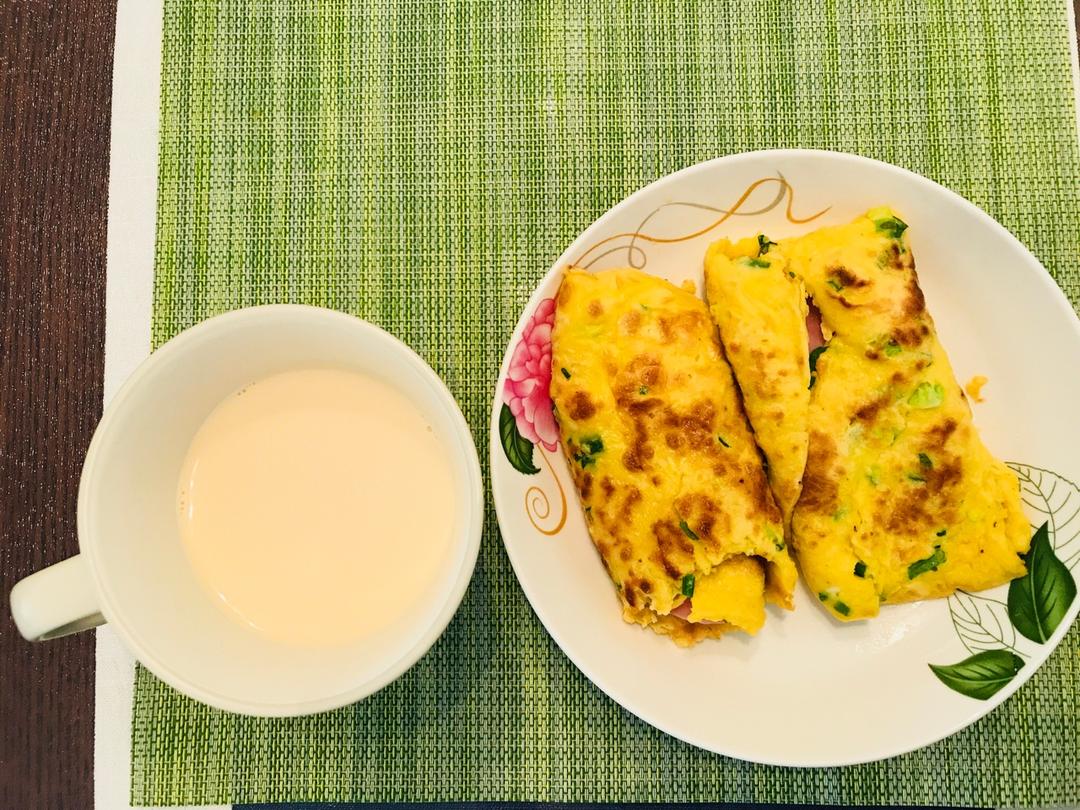 快手鸡蛋饼～～十分钟早餐！