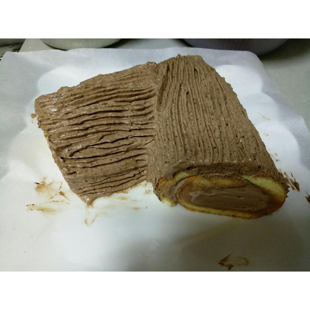 圣诞树根蛋糕~简单版