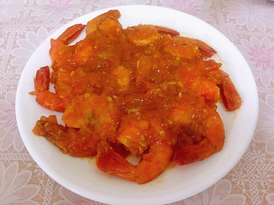 蒜蓉茄汁开背虾