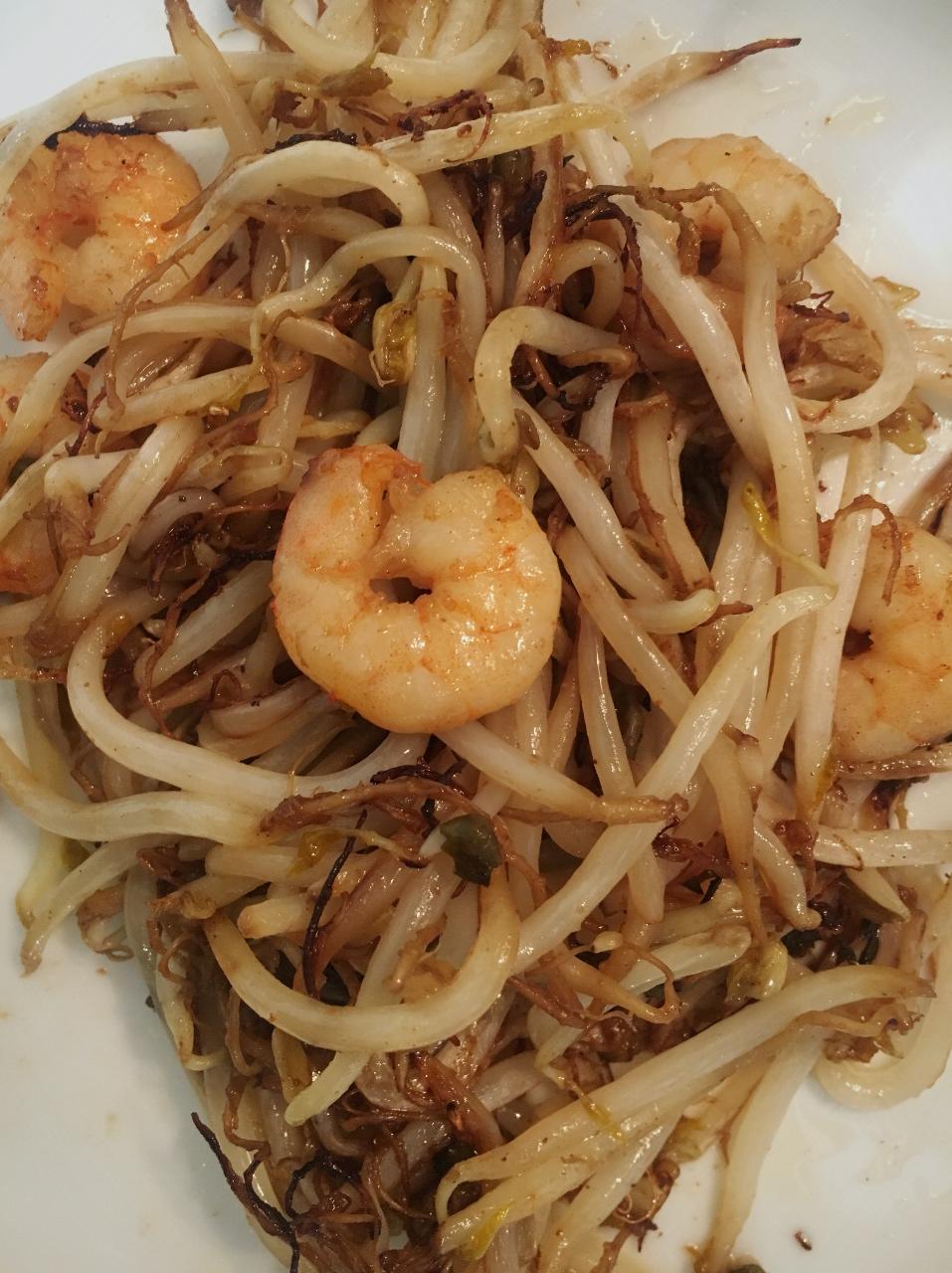 炒豆芽&豆芽炒虾仁