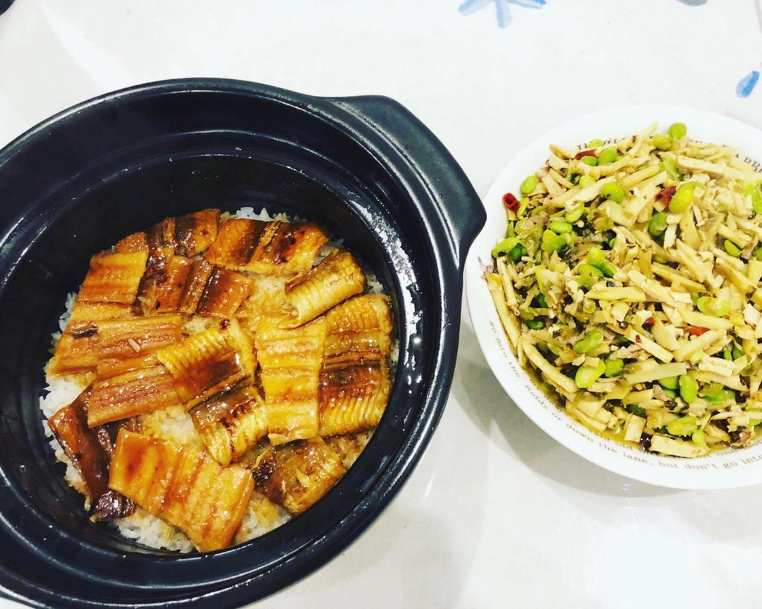 雪菜肉丝炒毛豆