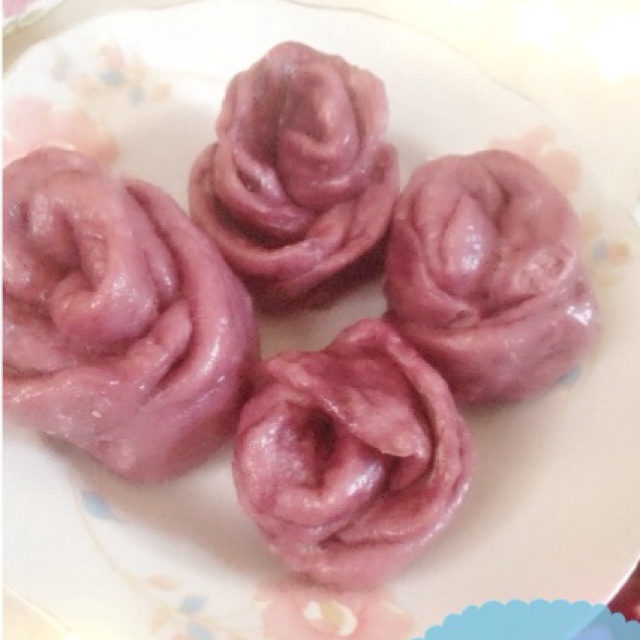 紫薯玫瑰花馒头