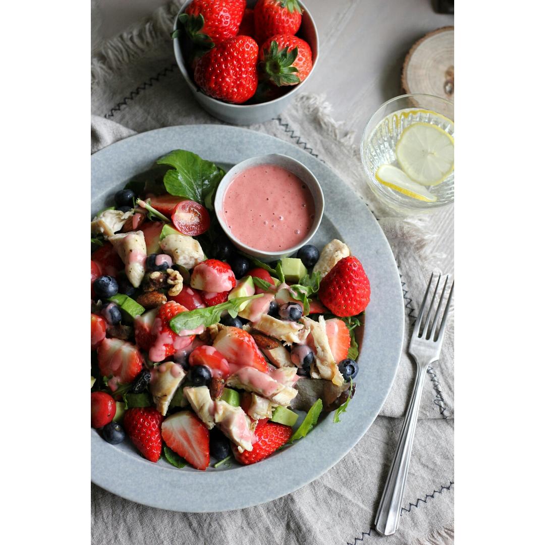 【健康三餐】自制草莓油醋沙拉汁（无色素）