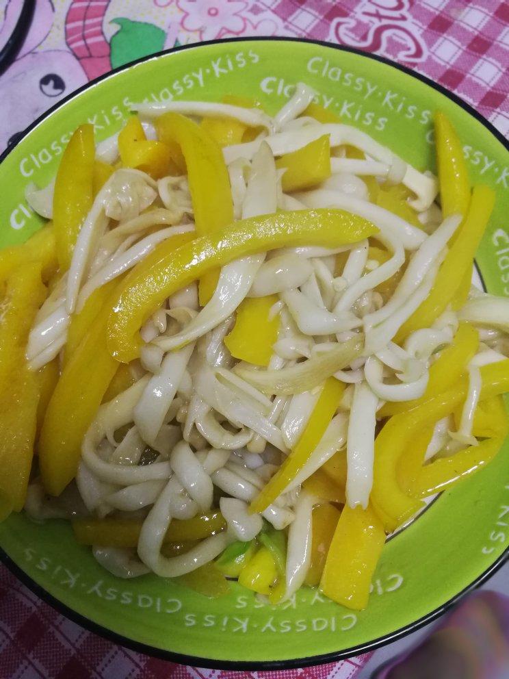 蚝油彩椒白玉菇