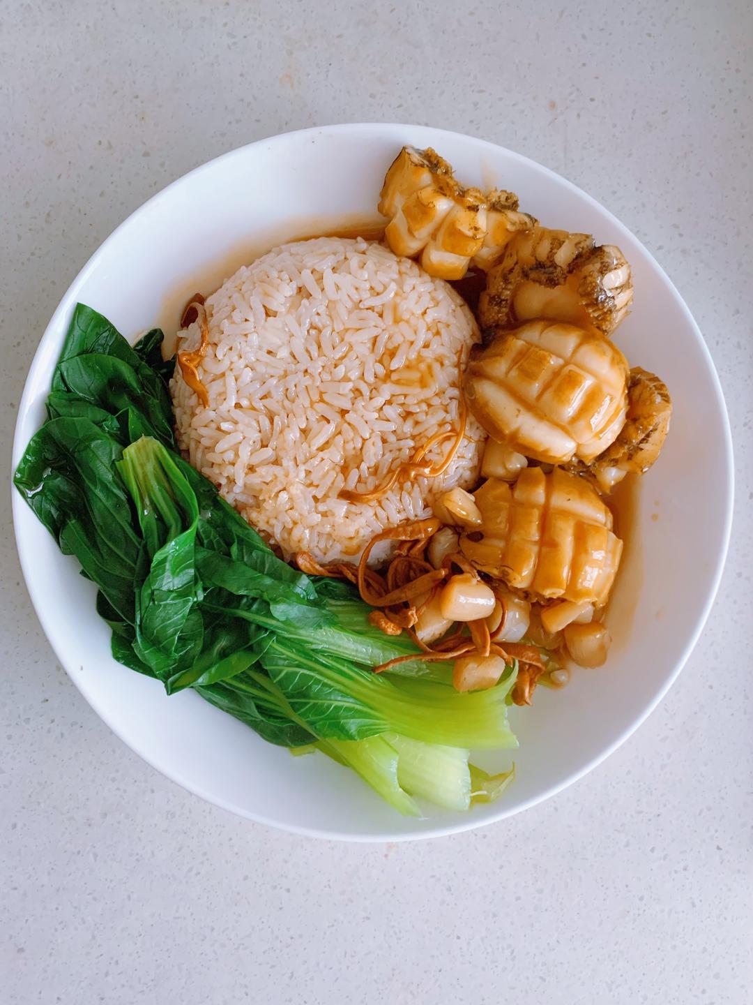快手下饭鲍汁捞饭的做法