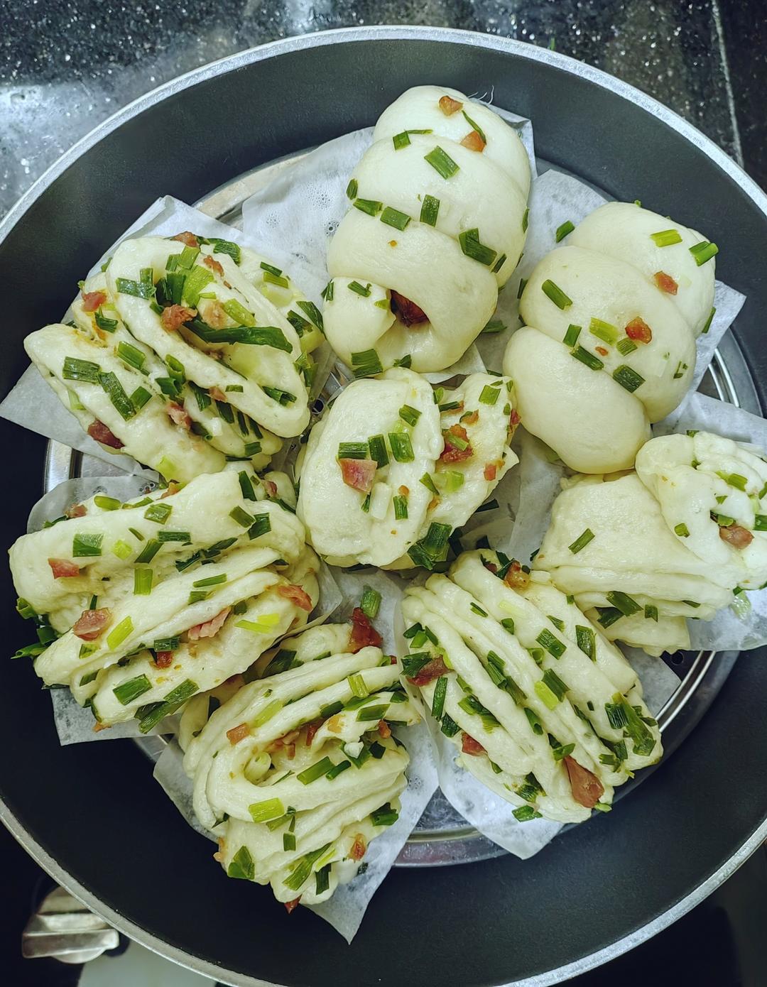 椒盐葱香花卷