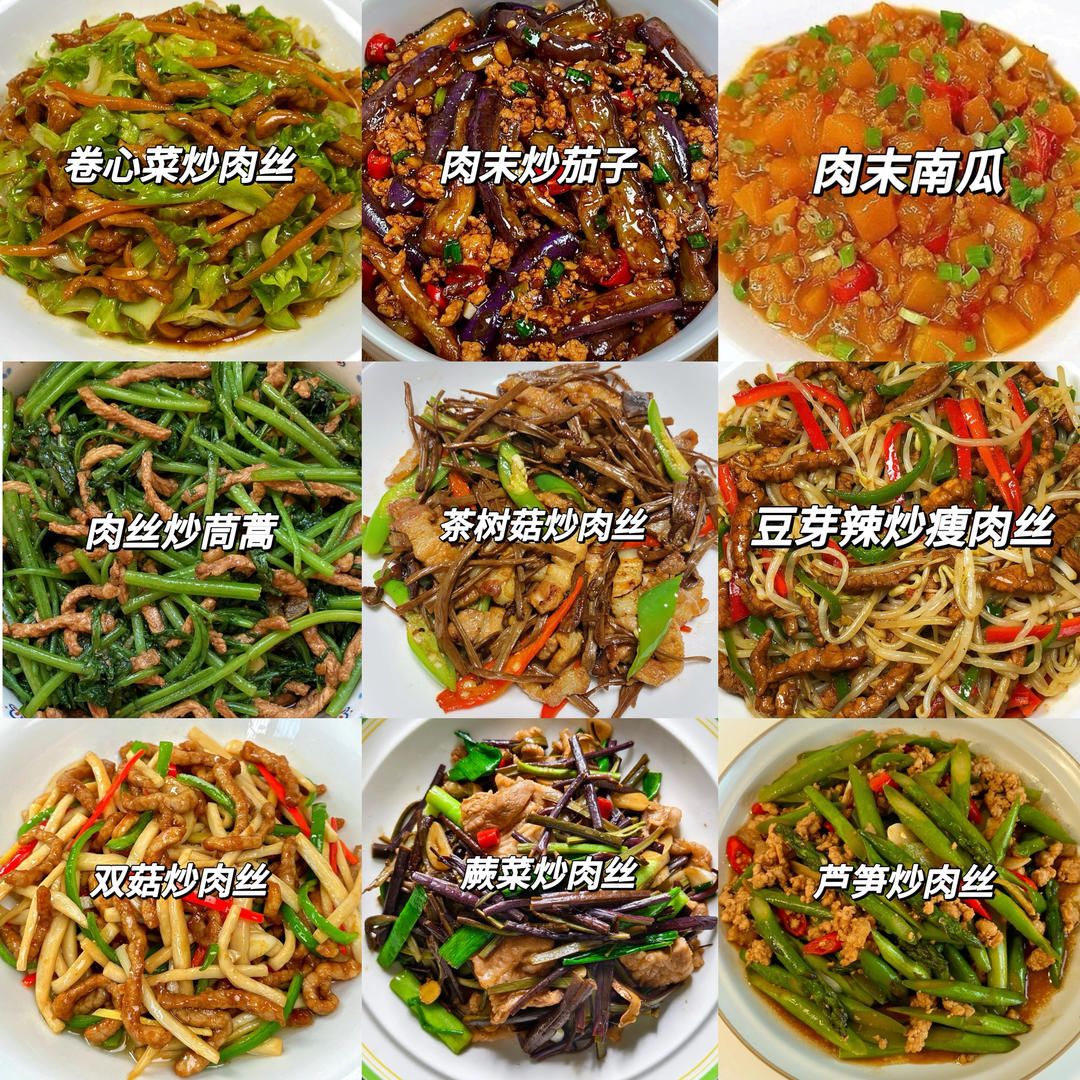 秒光盘❗️十道家常肉炒菜合集来啦 😋的做法