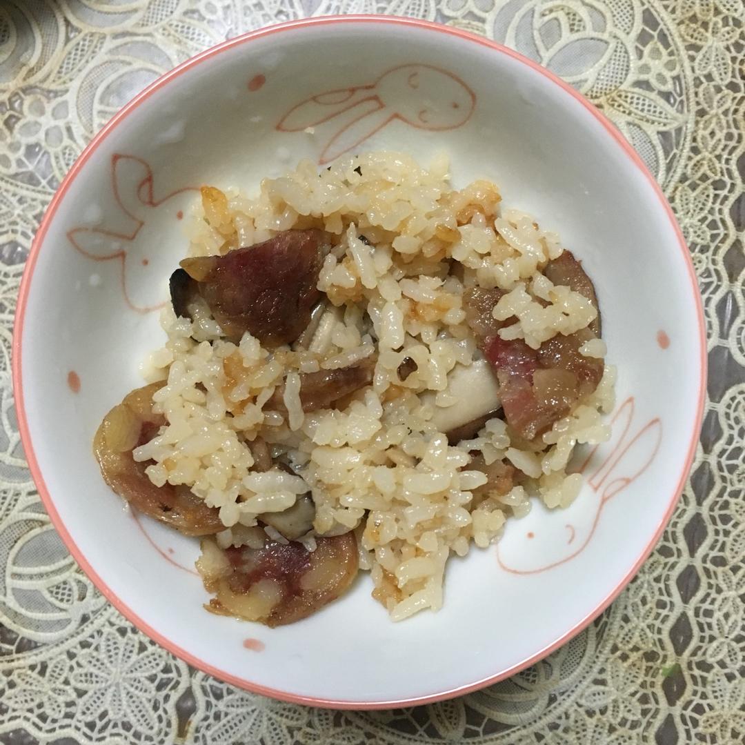 电饭锅版香菇腊肠饭