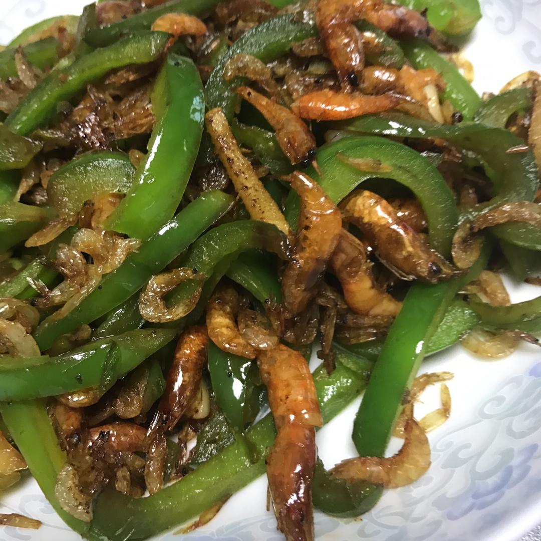 青椒炒虾皮