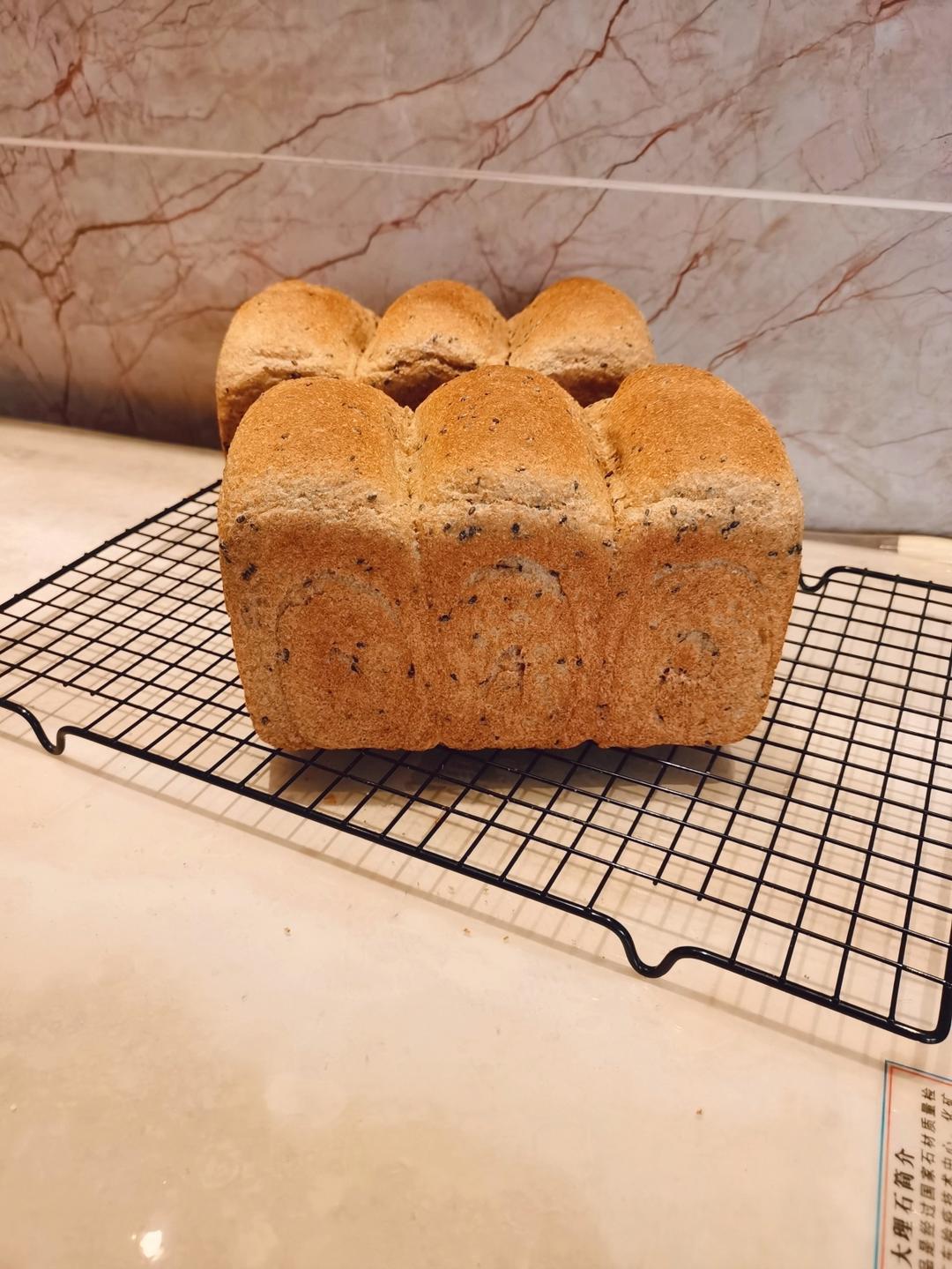 双种芝麻全麦吐司 100%全麦 烫种+波兰种