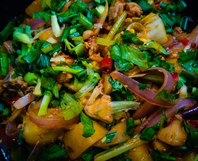 香辣土豆闷鸡块的做法