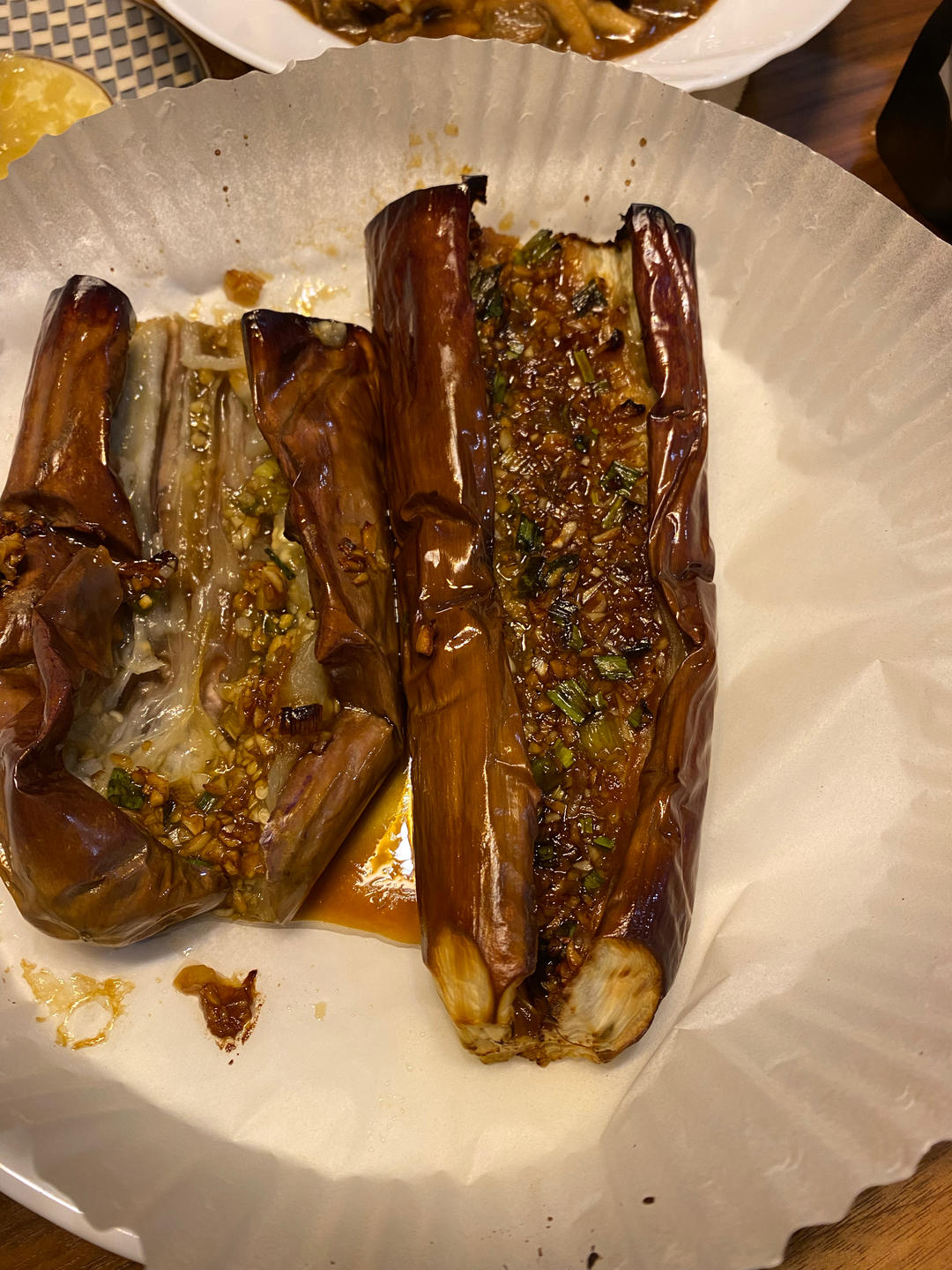 空气炸锅超简单的爆香蒜蓉烤茄子