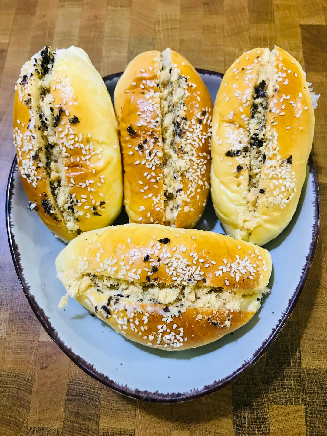 经典台式面包—香葱面包