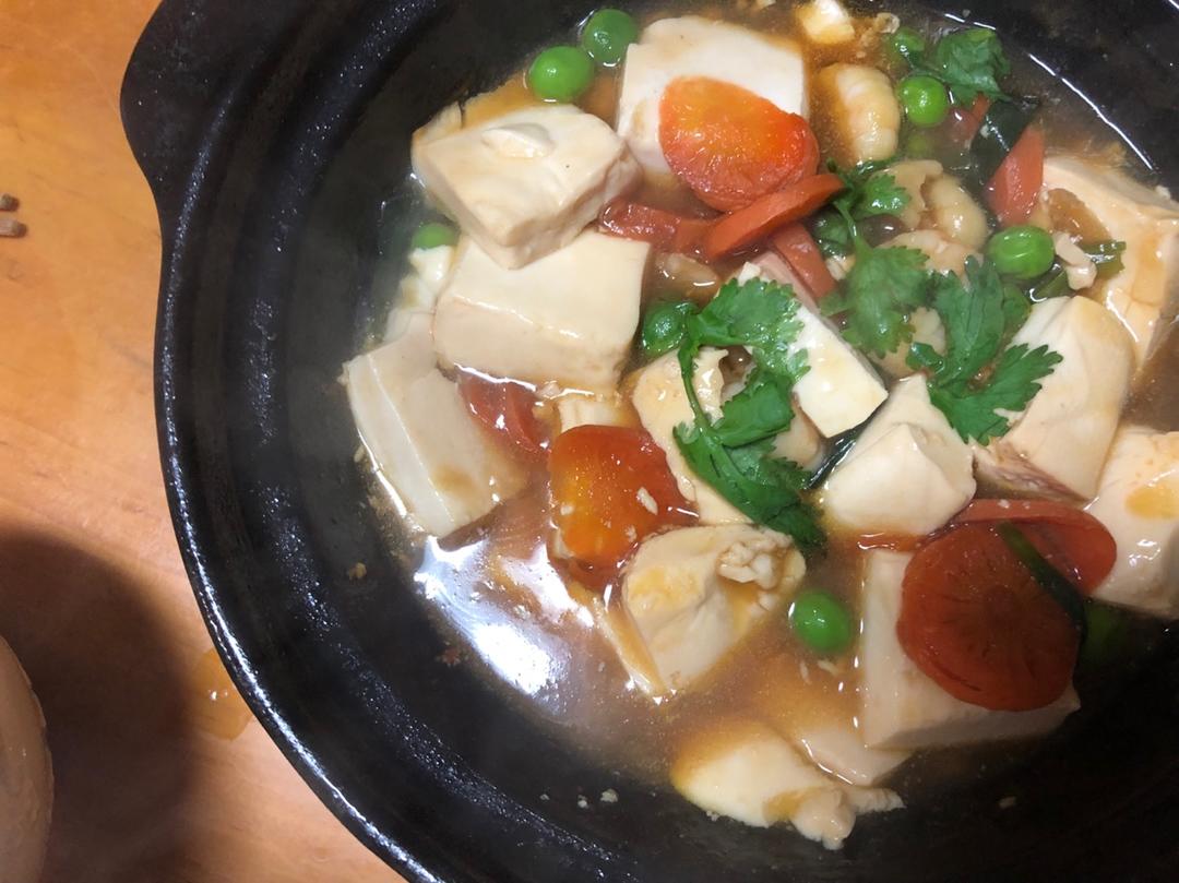 虾仁豆腐煲