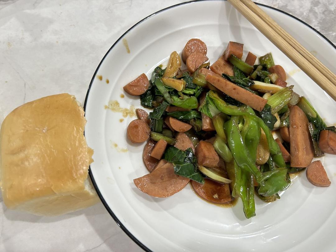 青菜炒火腿