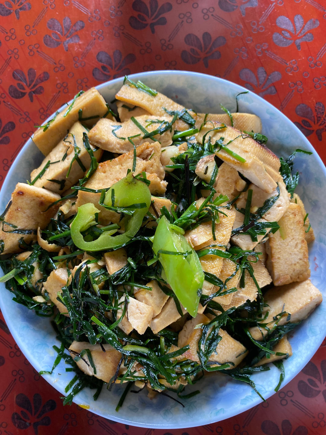 韭菜炒豆腐