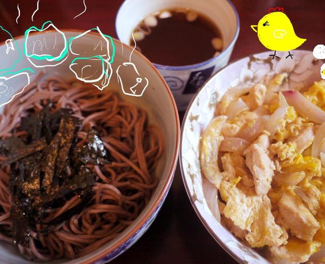 日式定食 荞麦凉面with亲子饭的做法