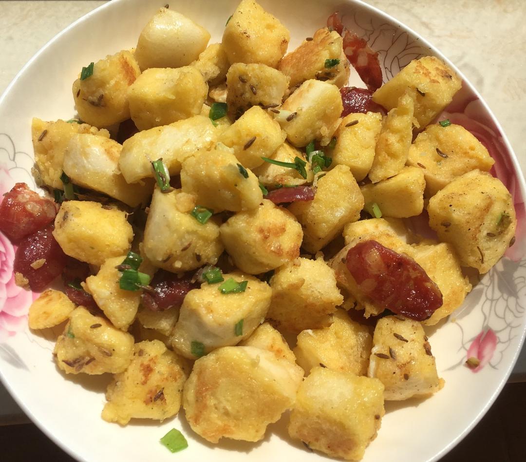 玟小六2088做的元气早餐孜然炒馒头