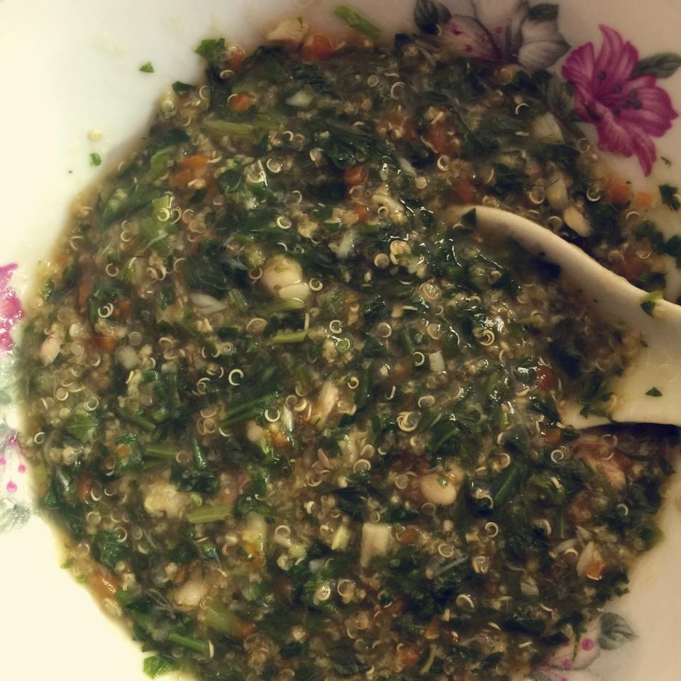 虾仁肉末藜麦粥