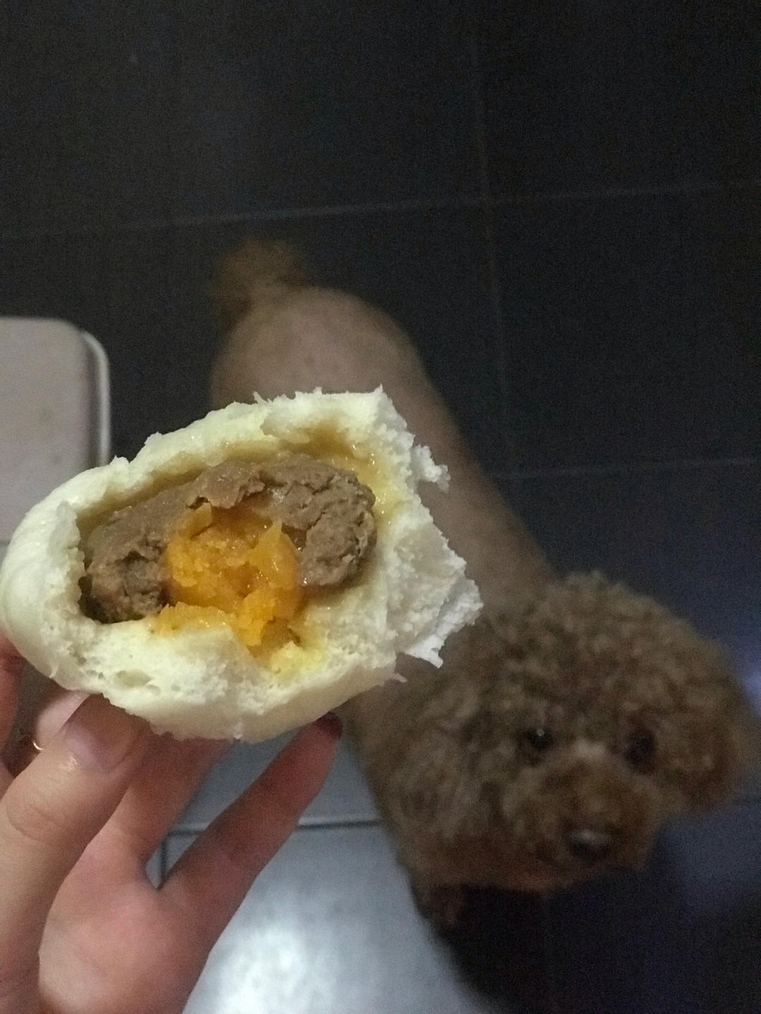 咸蛋黄鲜肉包