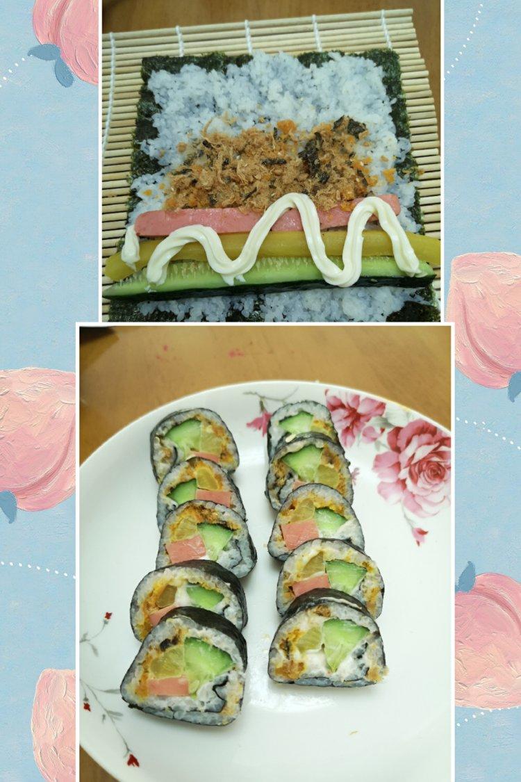 紫菜包饭（蛋黄肉松寿司卷）孩子们非常喜欢的一种食物🥰孩子喜欢的😋当妈的都会🤦‍♀️