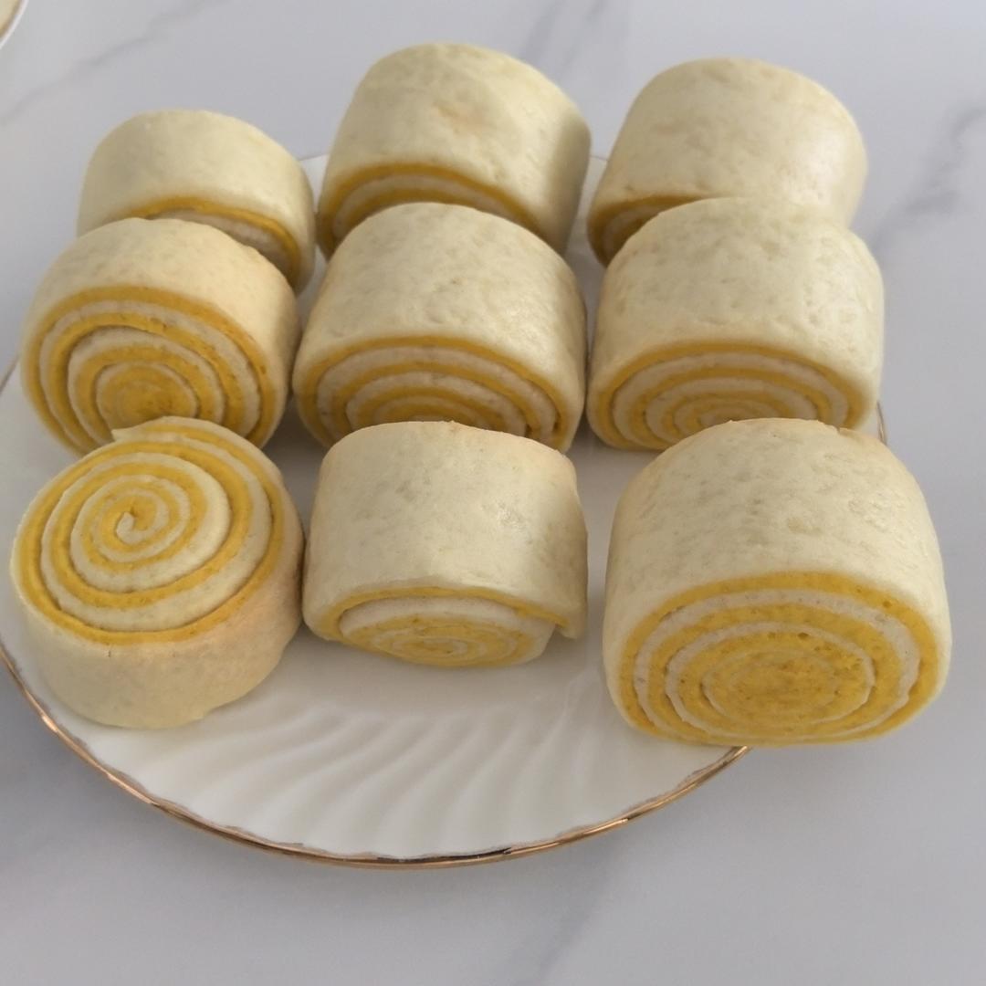 高颜值南瓜双色小馒头