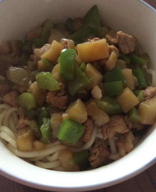 茄子肉丁打卤面