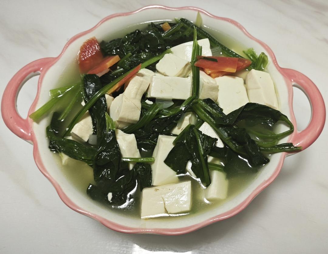 低脂低卡减肥餐，菠菜豆腐汤，清淡好喝