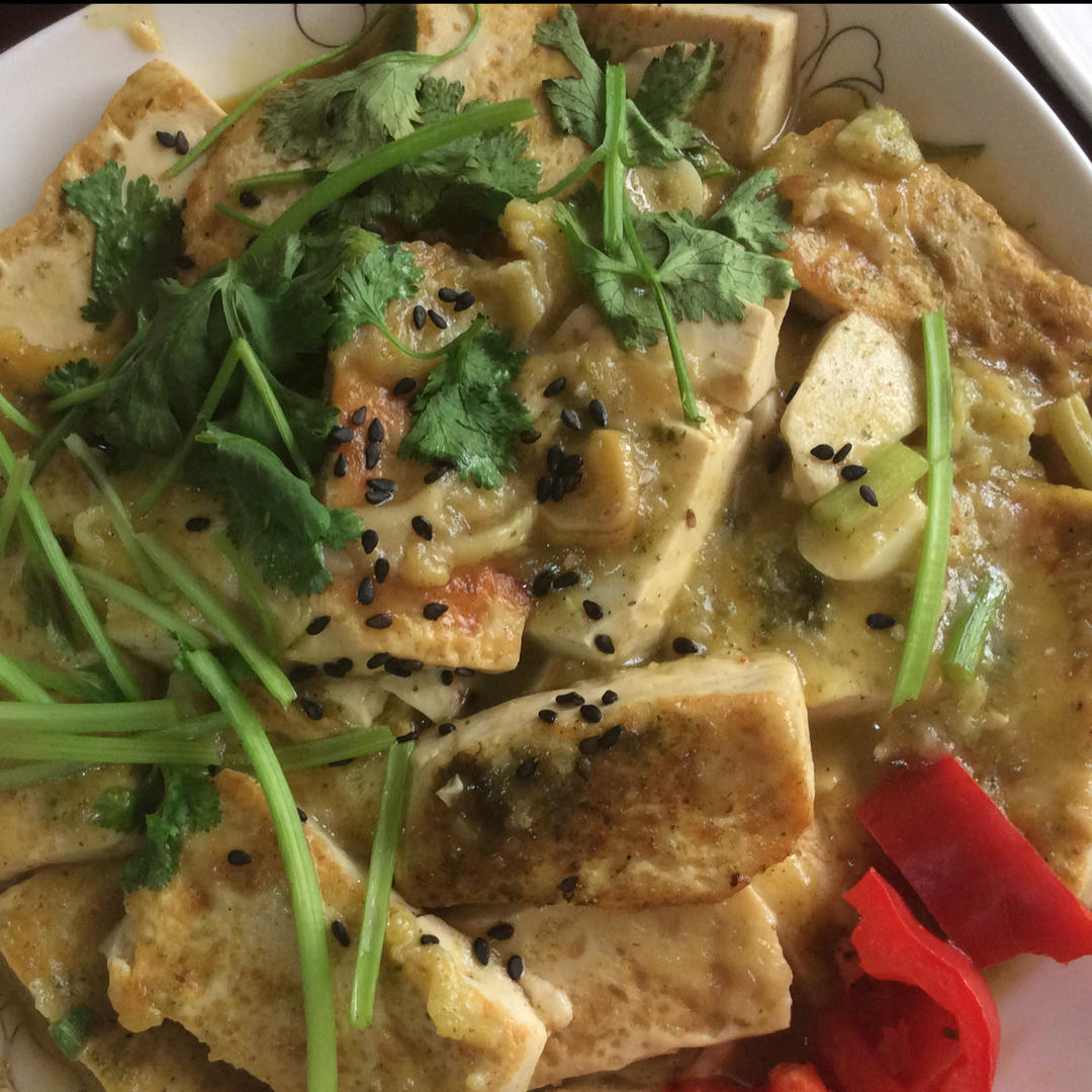 香煎豆腐--家常豆腐