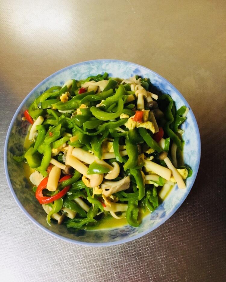 蚝油彩椒白玉菇