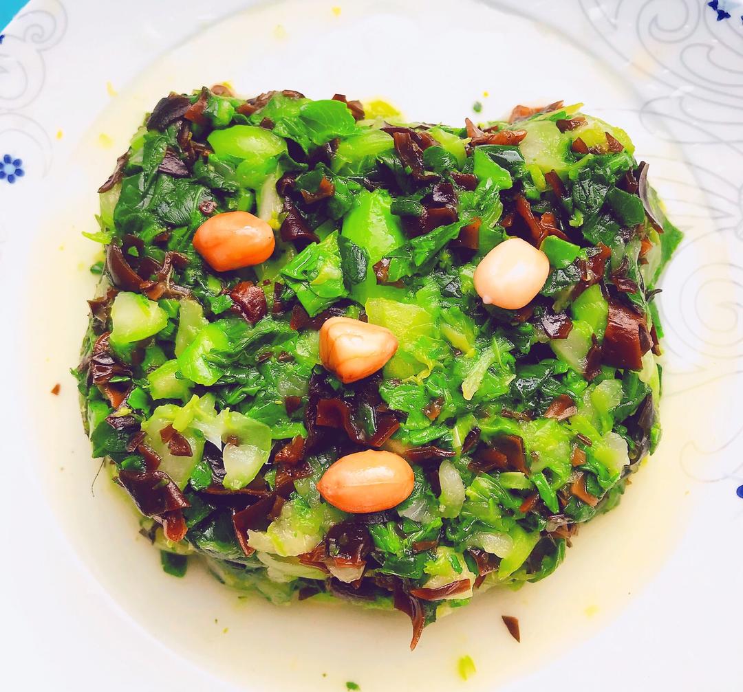 青菜拌木耳的做法