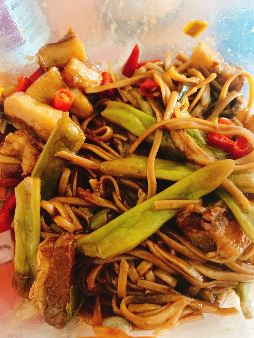 地道老北京扁豆焖面 豆角焖面 太好吃小心吃撑哦