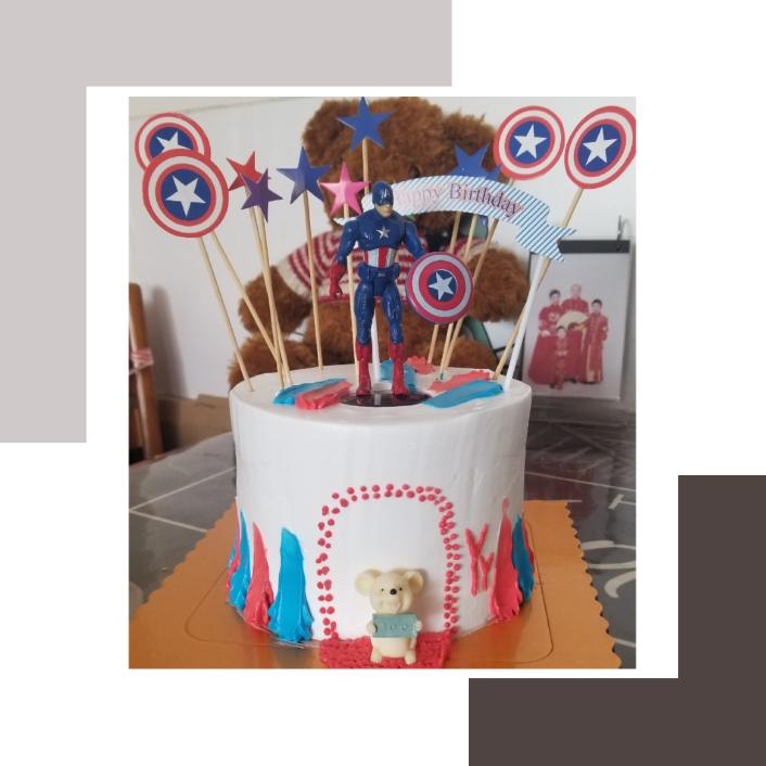 裱花蛋糕宝贝的美国队长生日蛋糕🥰我为大宝而原创的做法