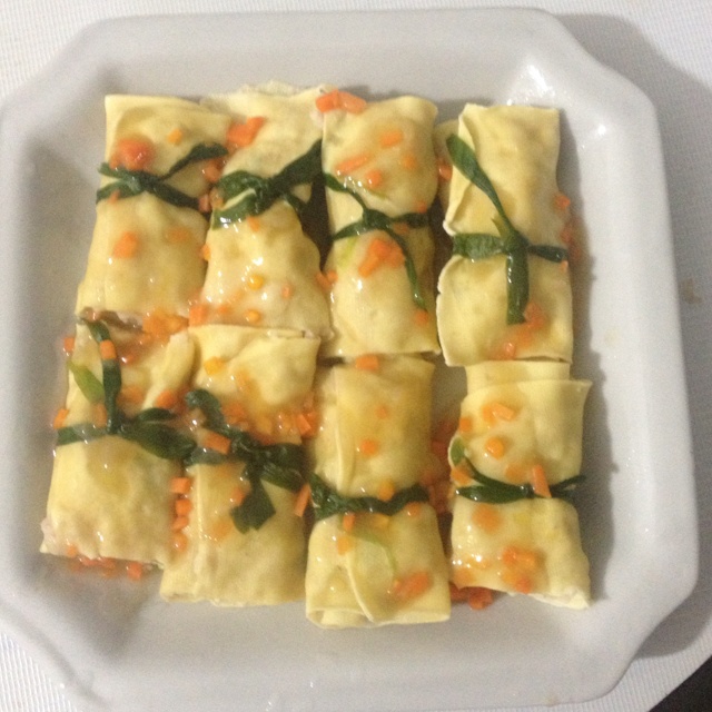 淮山肉末豆皮卷