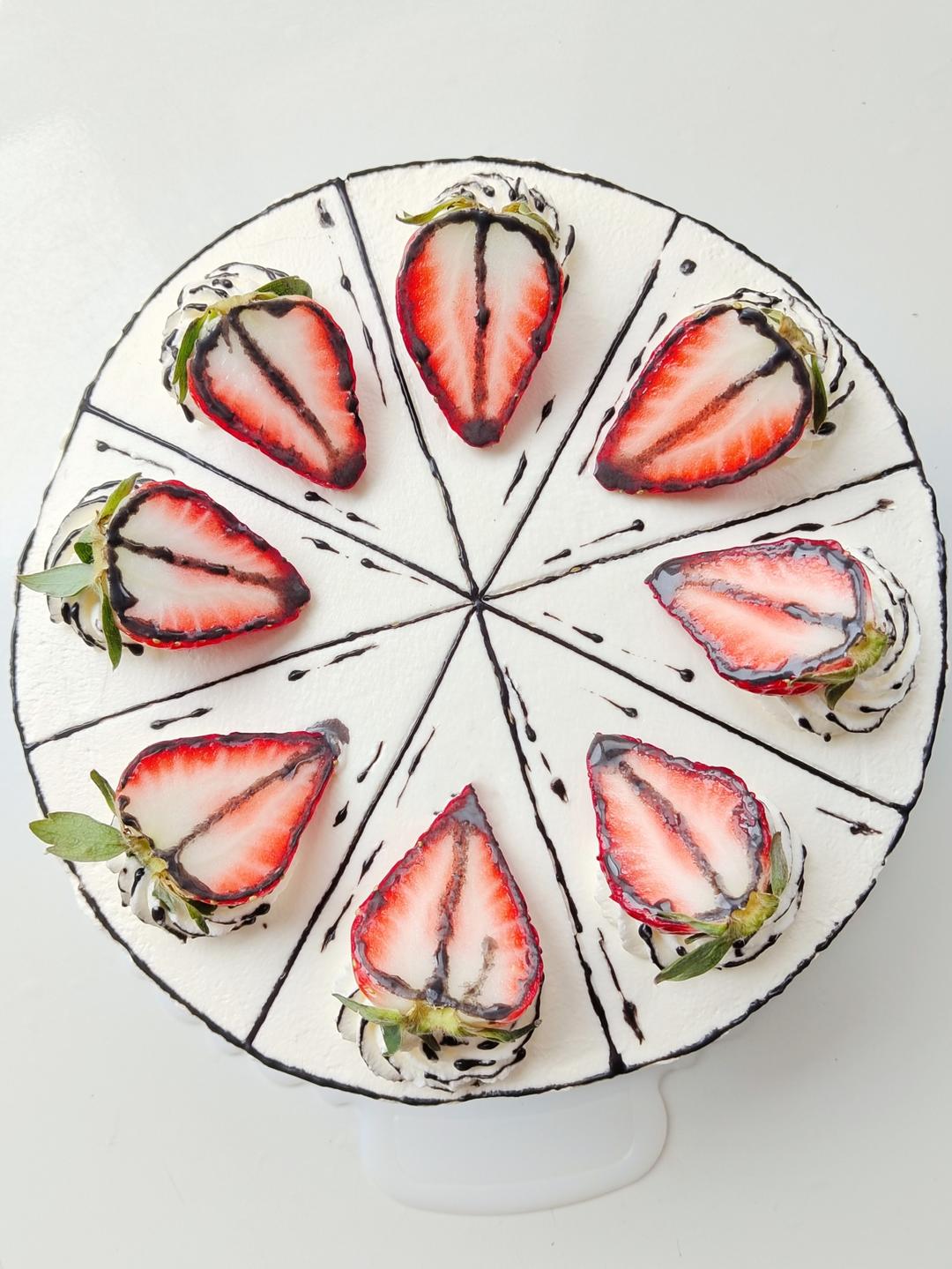 八寸淋面水果蛋糕