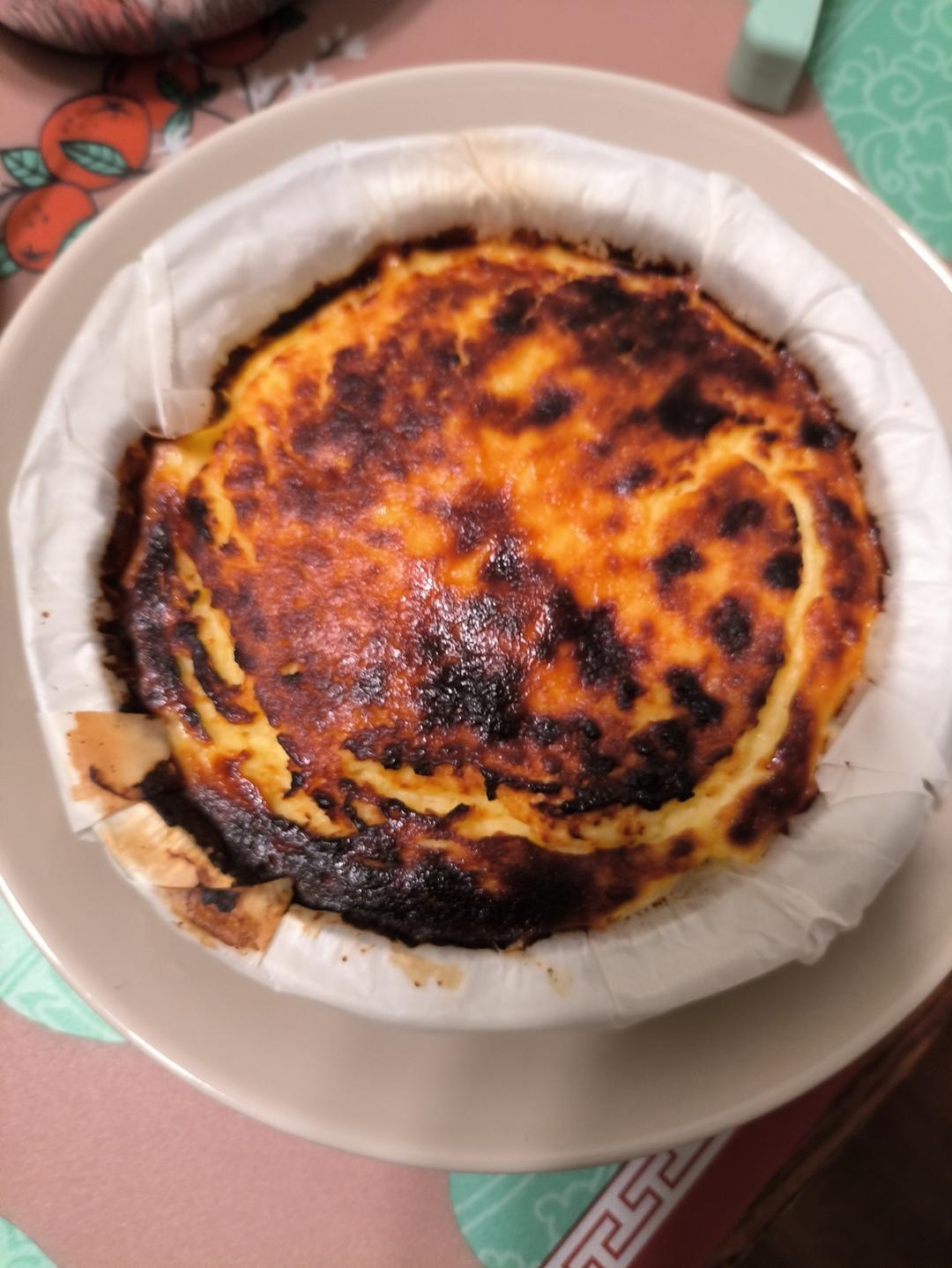 【低脂版】减肥时的甜品福利/巴斯克烤芝士蛋糕/茅屋奶酪加酸奶制作