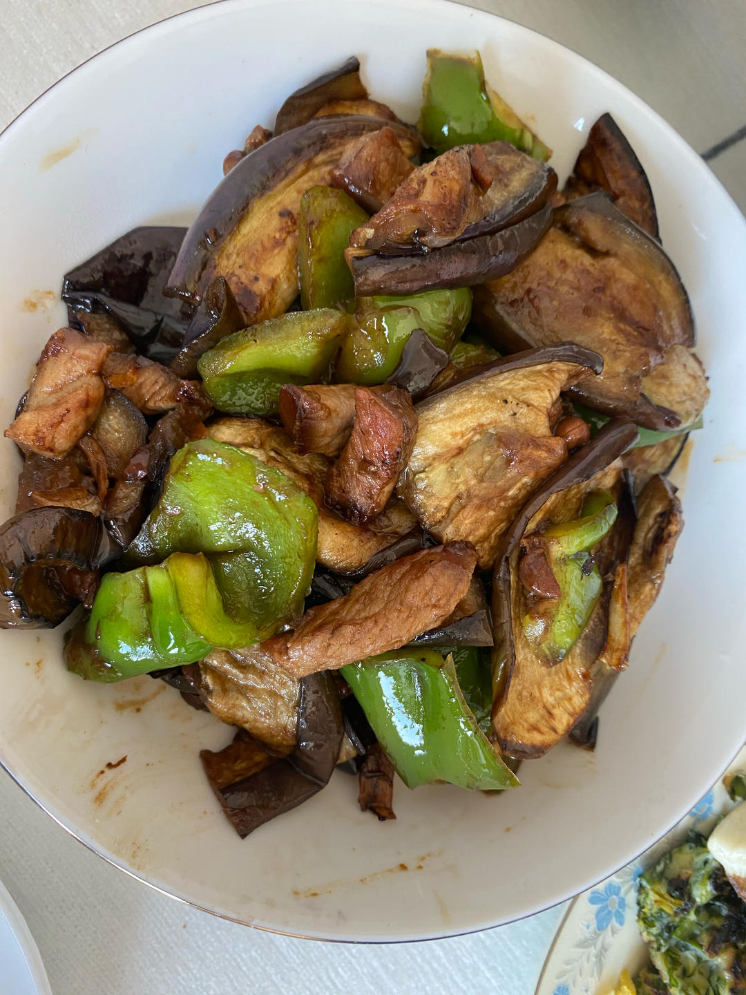 妈妈菜-酱烧虎皮青椒茄子