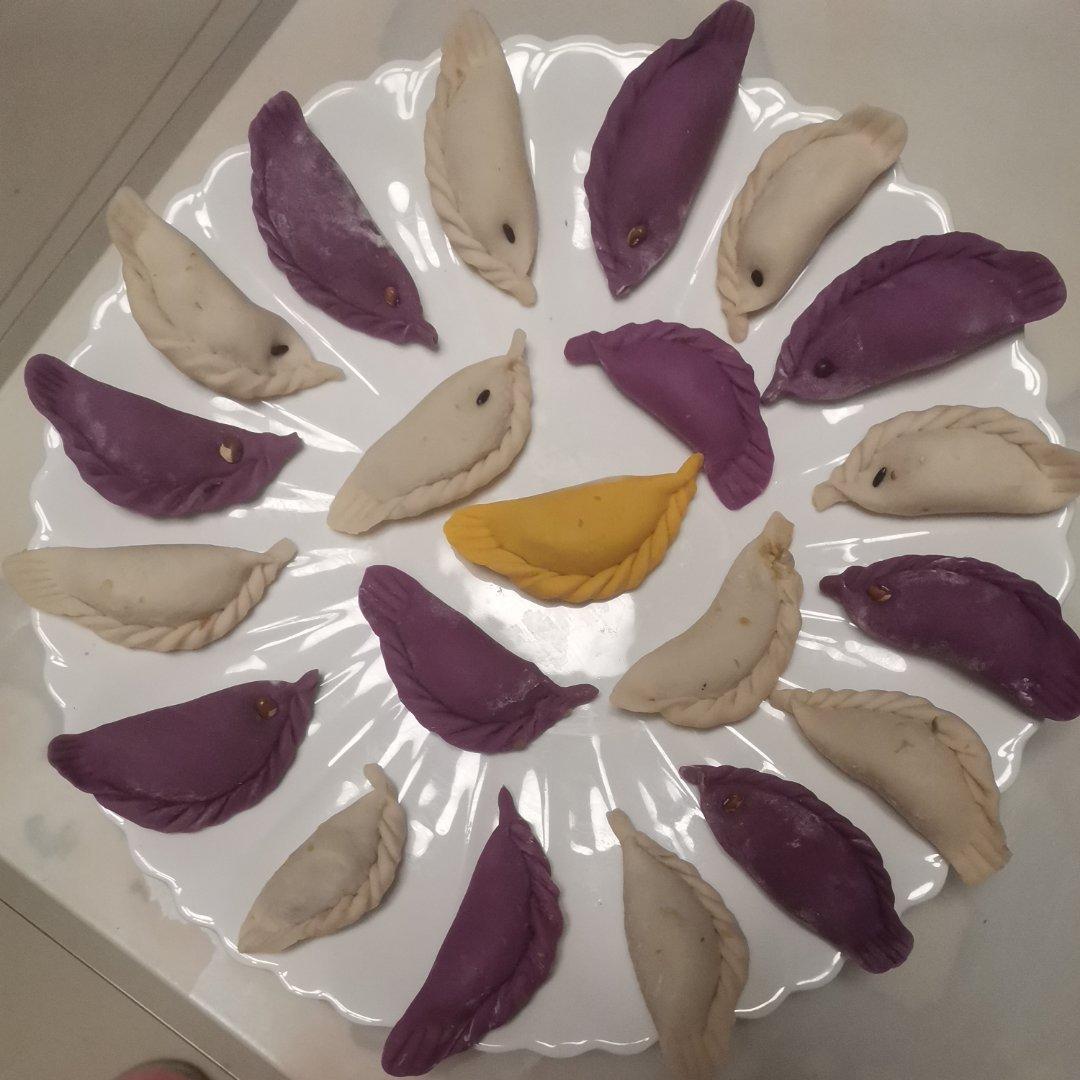 年年有余(鱼)之【彩色小鱼饺子的包法】