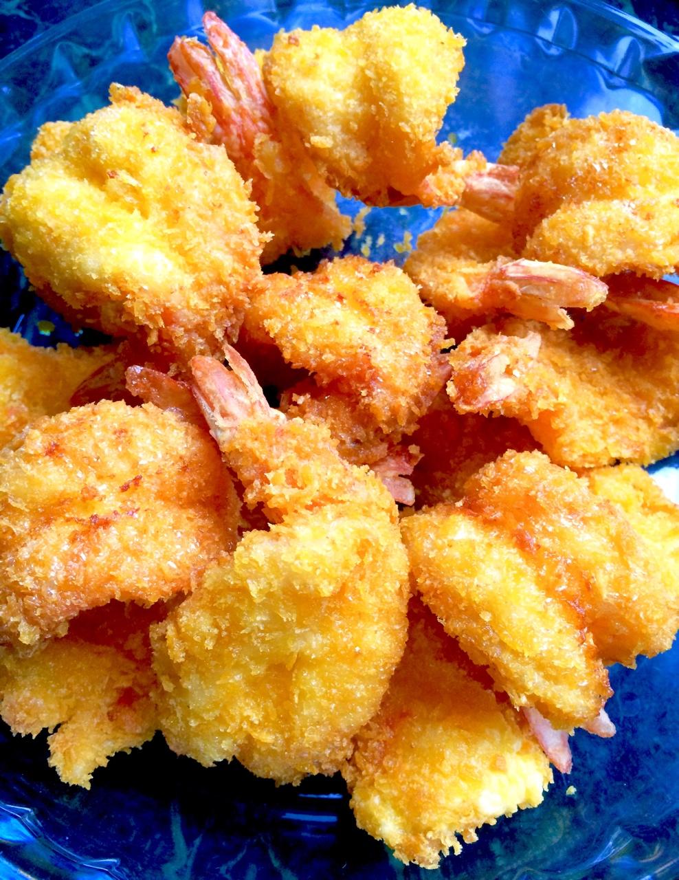 幕锦溪做的面包糠炸虾