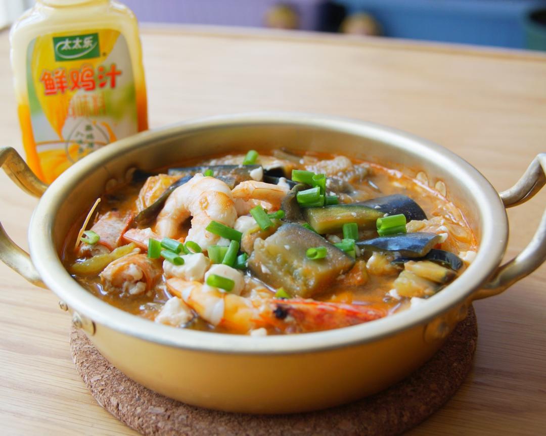 鸡汁海鲜茄子煲+太太乐鲜鸡汁快手菜的做法