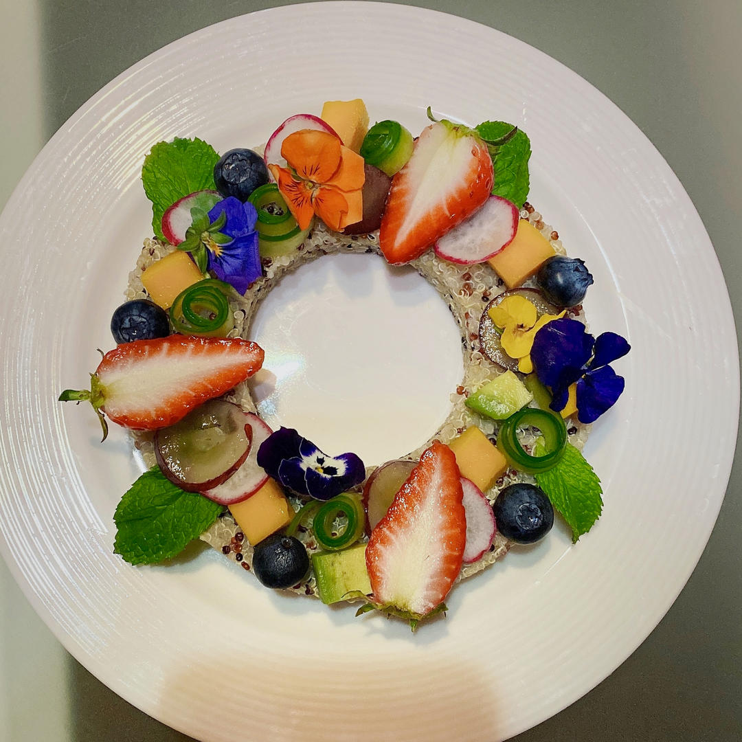 仙女系减脂餐🔥超美❗️虾仁藜麦花环沙拉