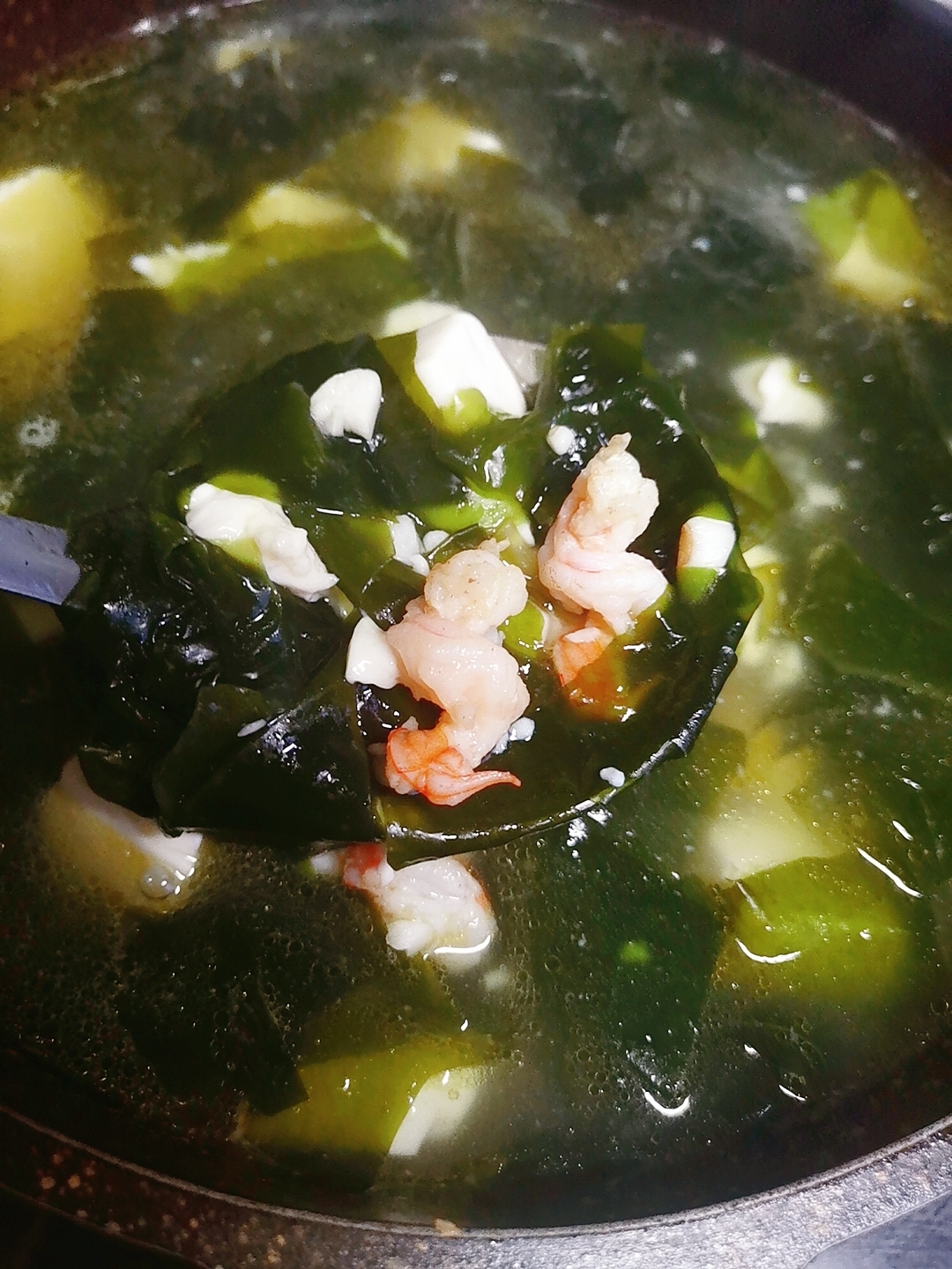 虾仁豆腐海带汤的做法