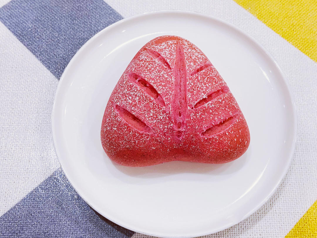 火龙果豆沙面包（一次发酵）