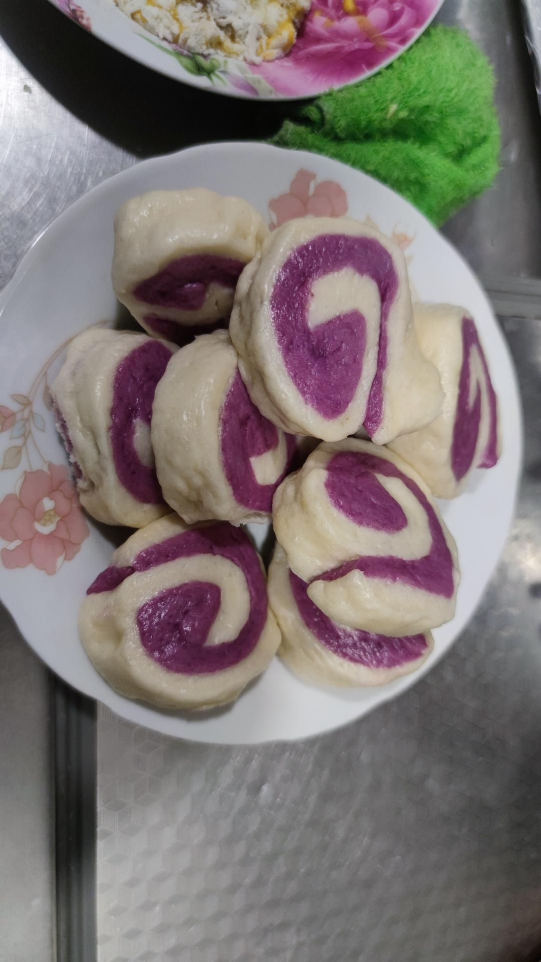 紫薯馒头卷（紫薯双色馒头）
