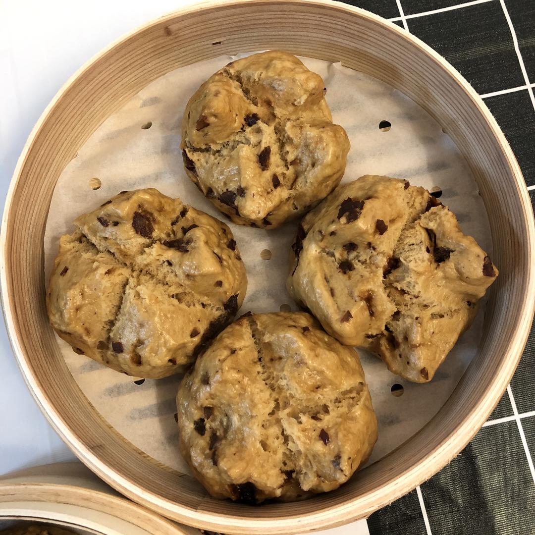 红糖红枣开花馒头