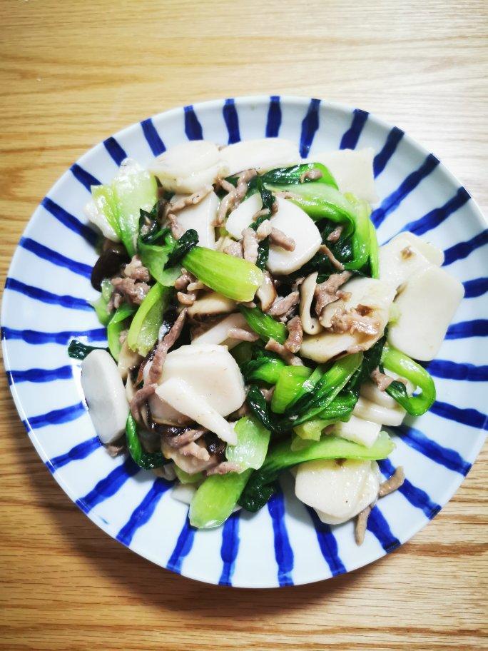 青菜肉丝炒年糕