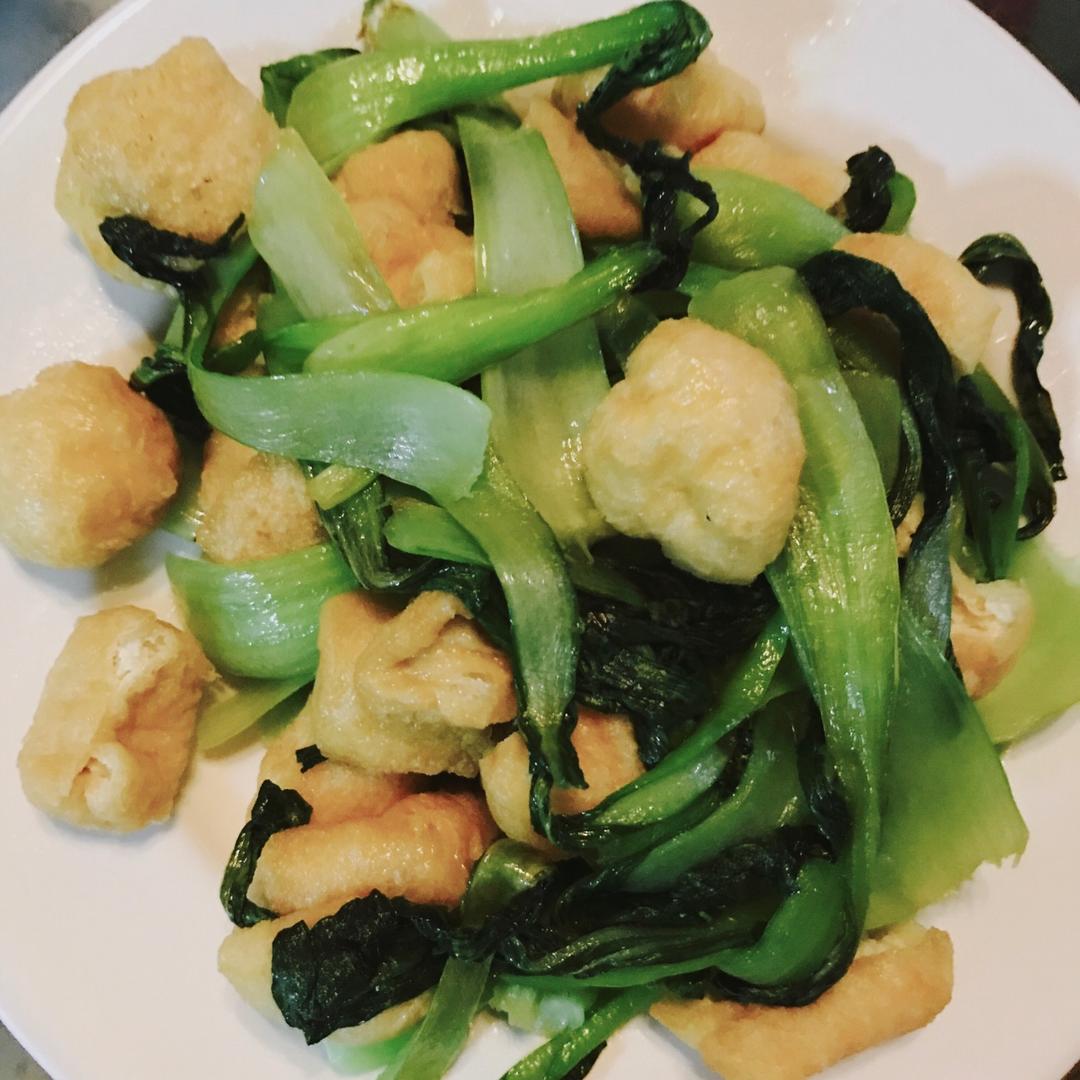 青菜炒鱼豆腐油豆腐