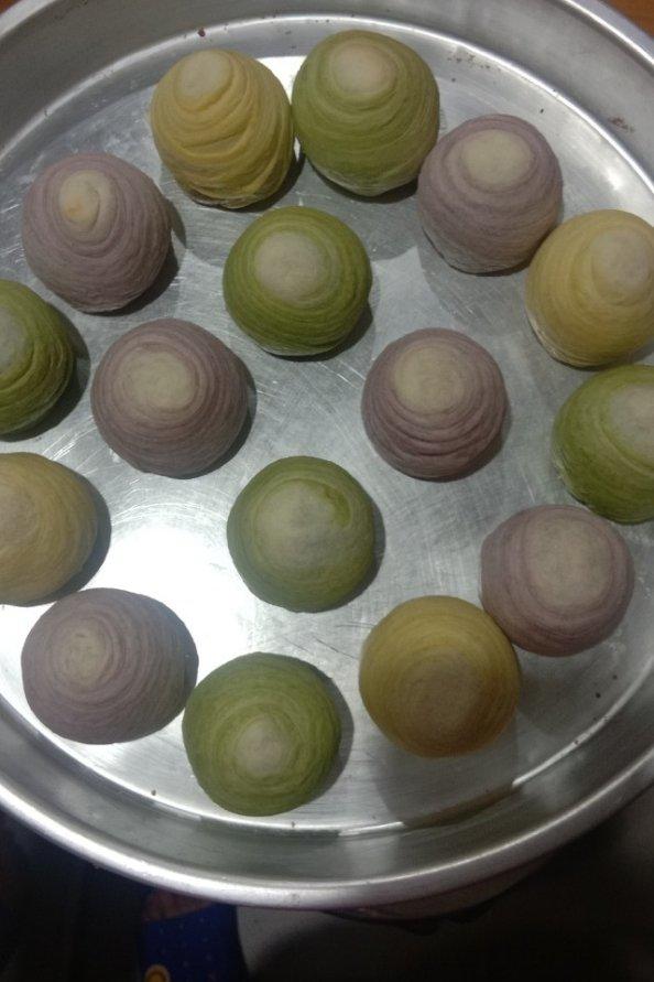 彩色蛋黄酥 螺旋酥 彩酥