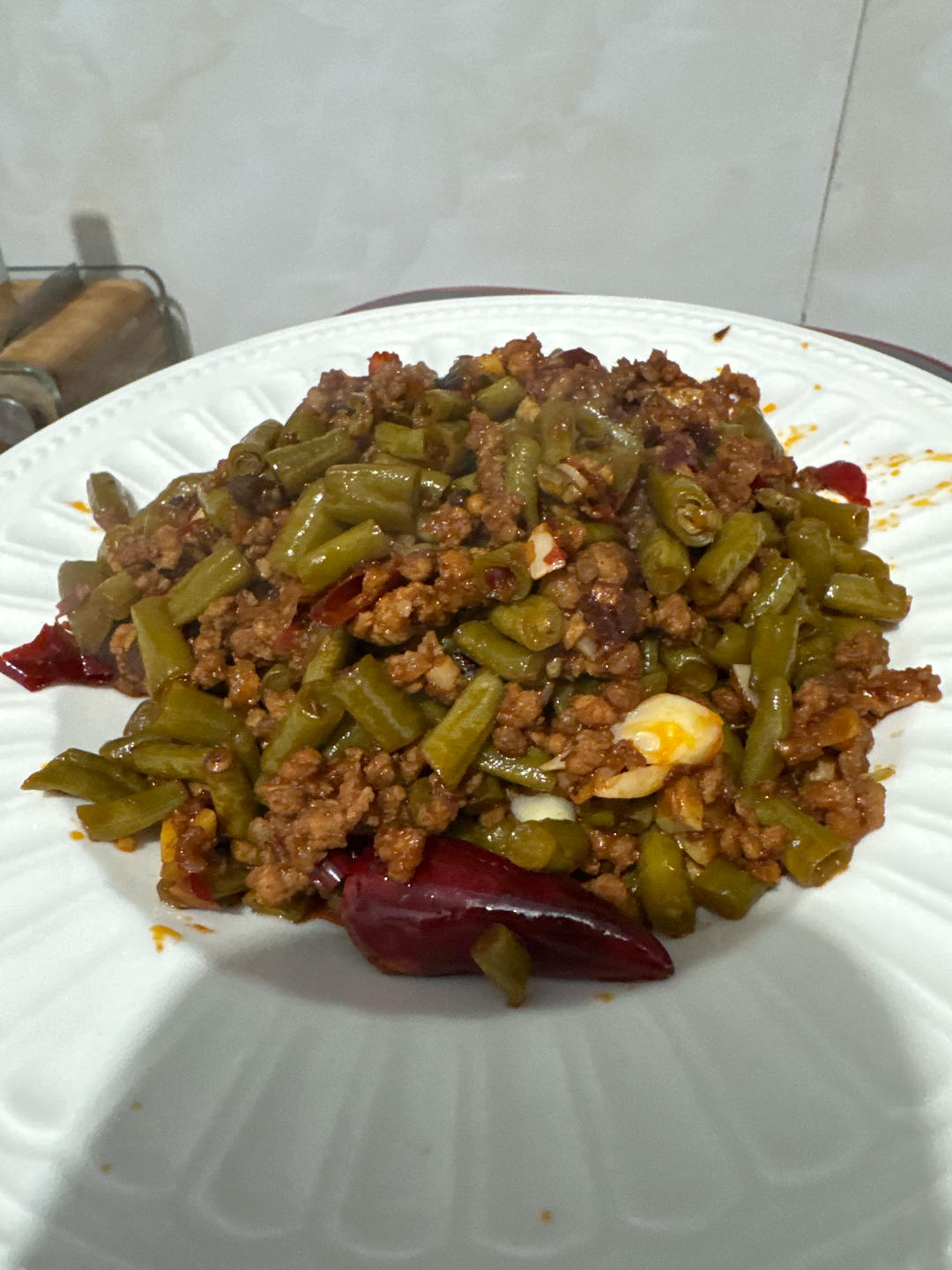 酸辣开胃的酸豆角炒肉末