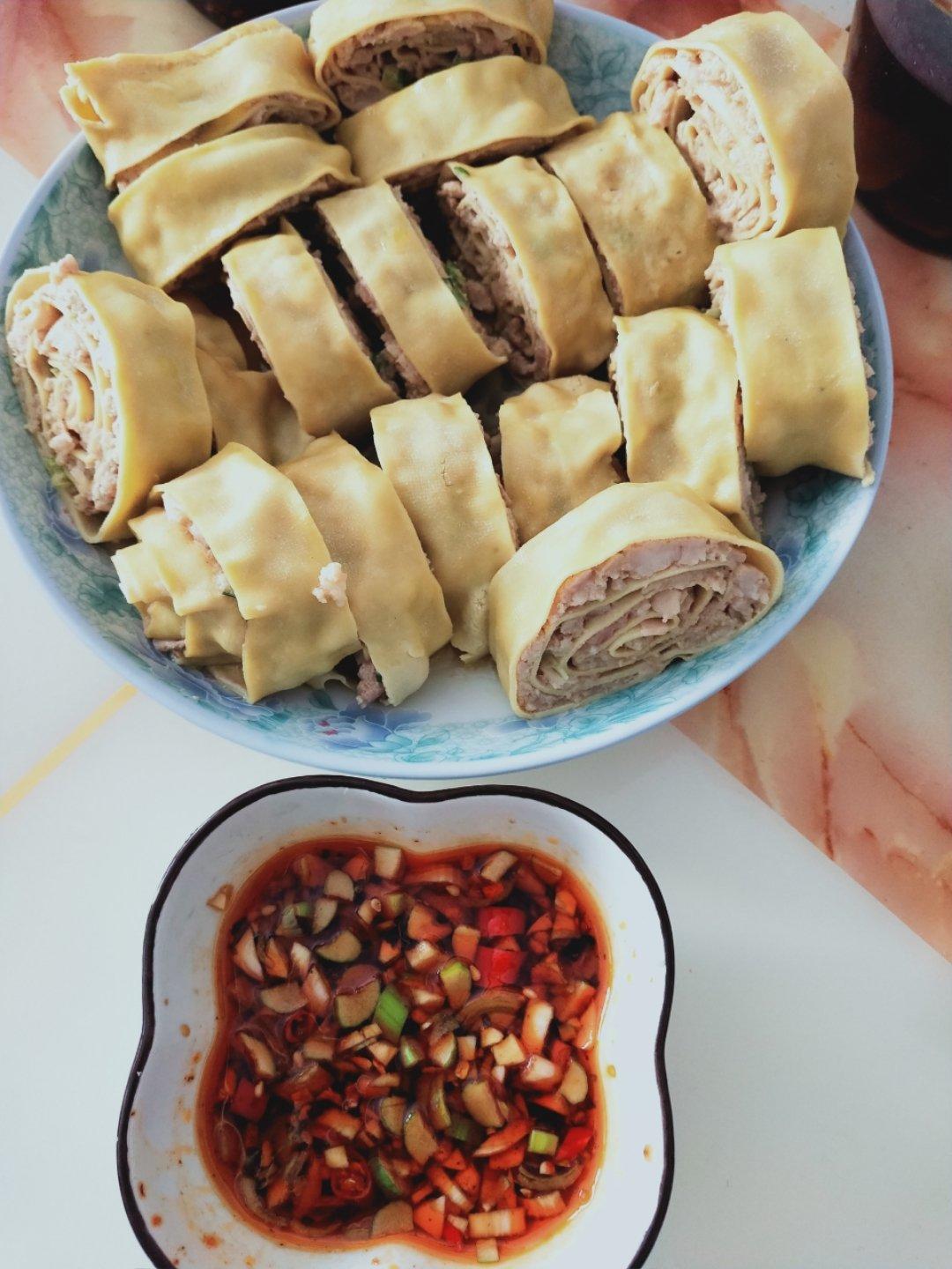 茜茜ss做的千张豆腐皮猪肉卷